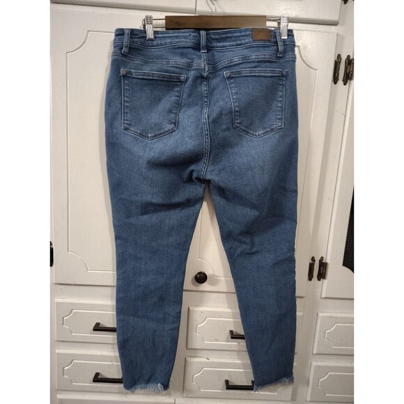 Judy Blue Jeans 15/32 Straight Fit Stretch Mid Rise  Raw fray Hem Nice - Picture 7 of 8